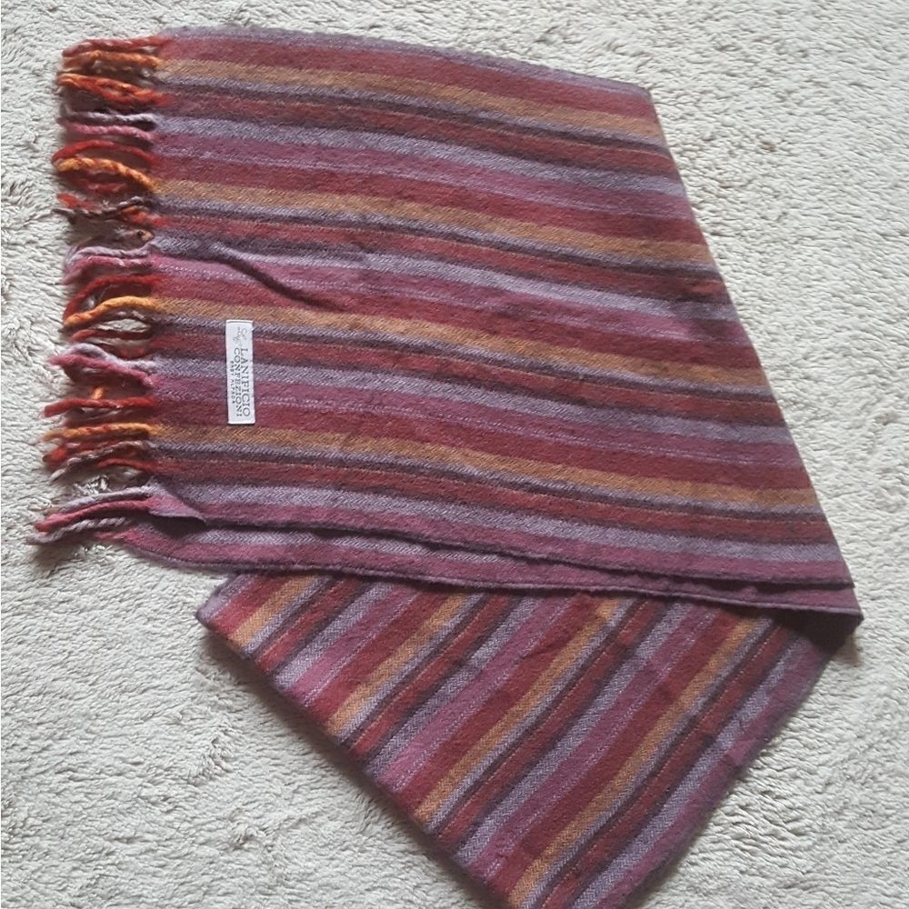 ‎Lanificio Confezioni 100% Baby Alpaca stripe scarf